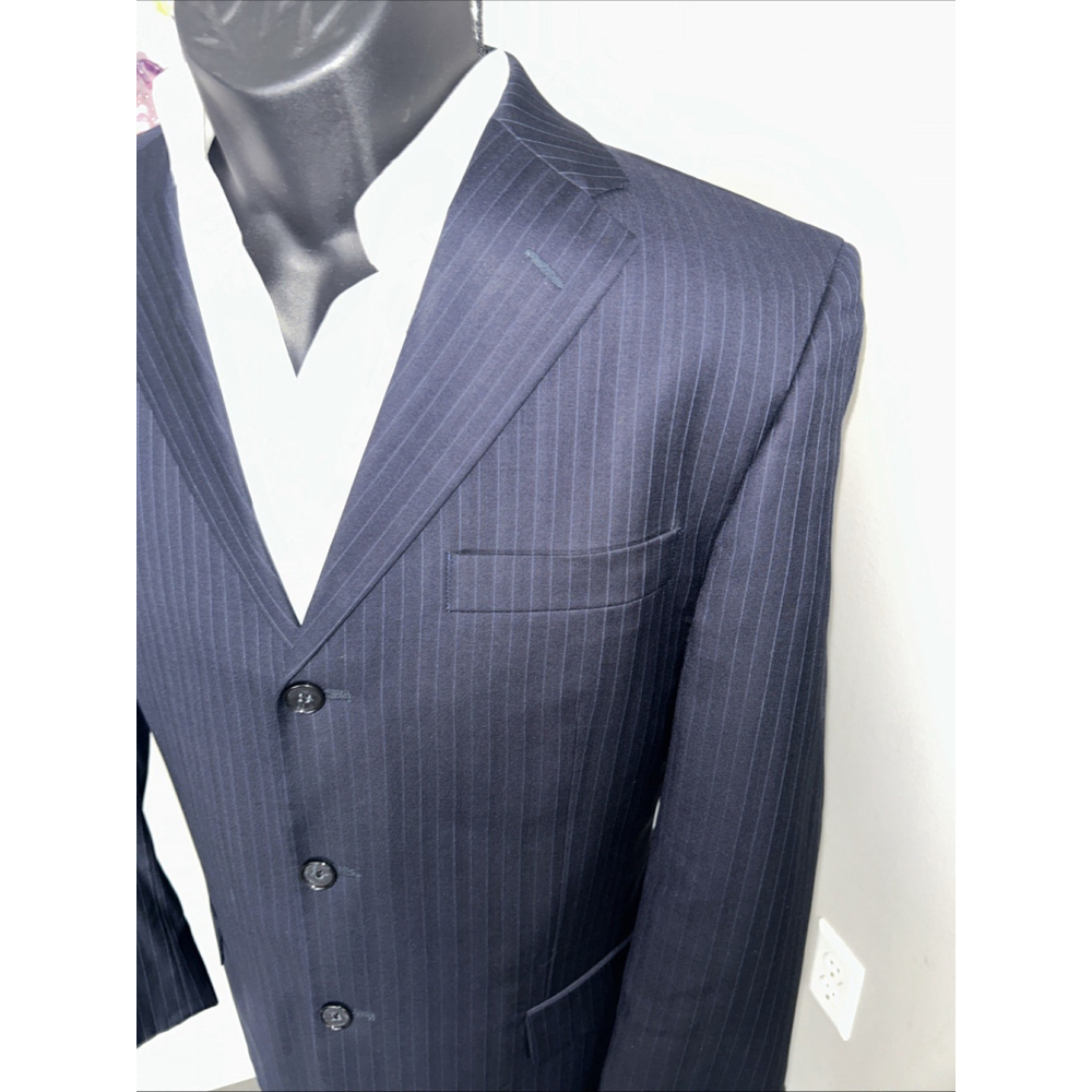 Jones New York 40R Three Button DBL Vented Black Pin Striped Jacket
